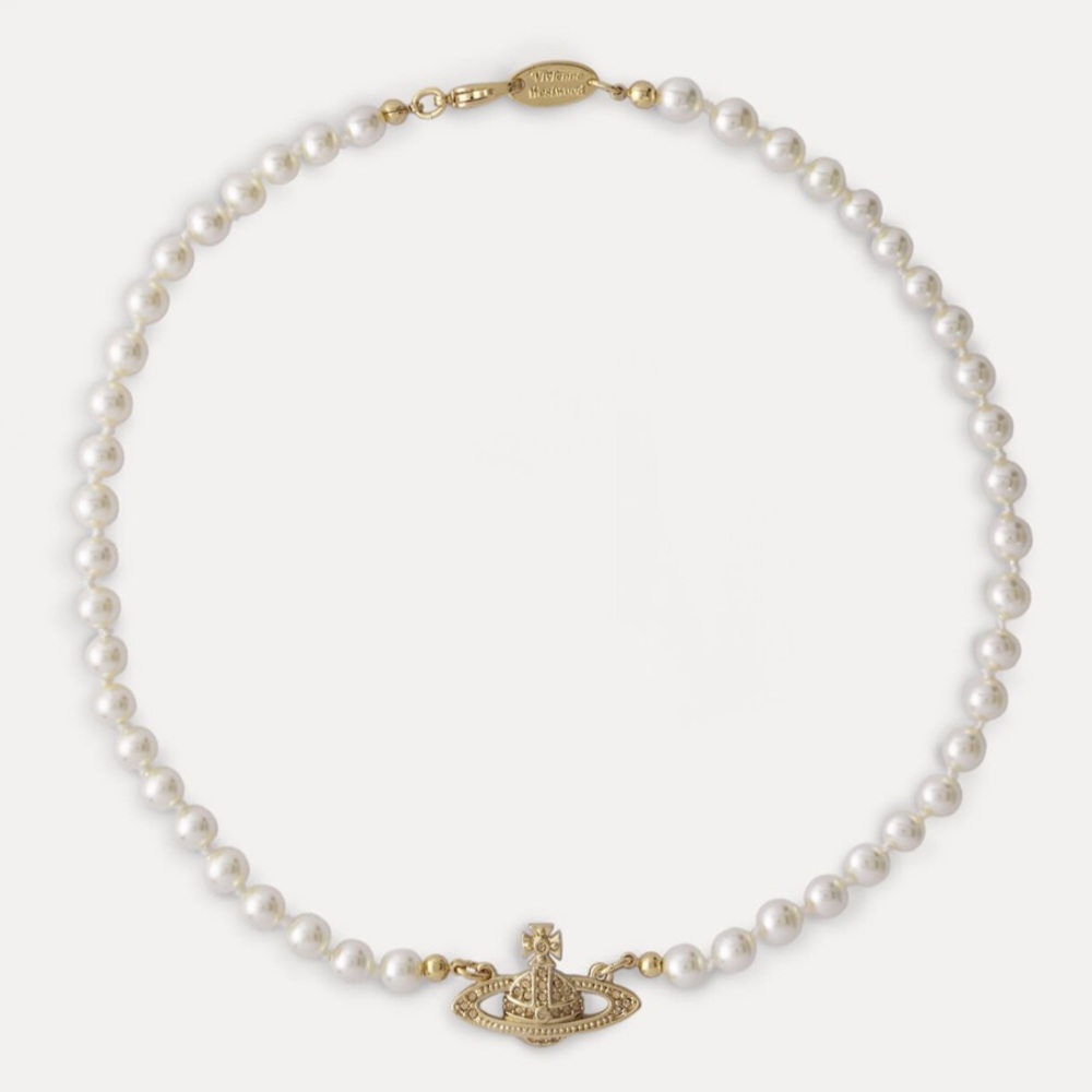 Vivienne Westwood Mini Bas Relief Choker Gold Tone